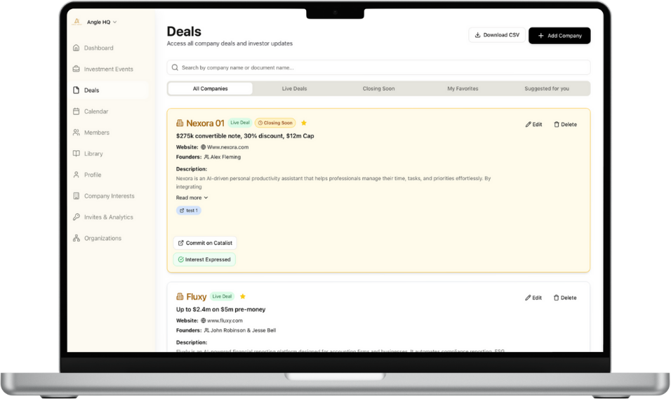 Angel Invest - Professional portal